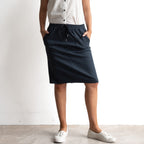 Stretch Denim Drawstring Skirt by Cafe Latte in Classic Colours