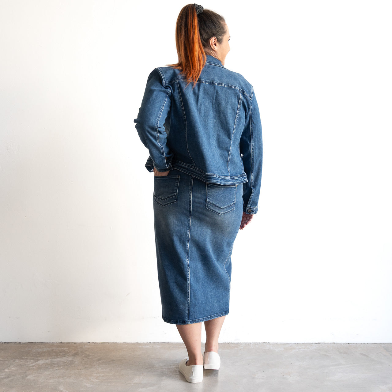Stretch Denim Jacket by Cafe Latte