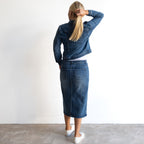 Stretch Denim Midi Skirt by Cafe Latte