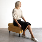 Stretch Denim Midi Skirt by Cafe Latte in Classic Colours