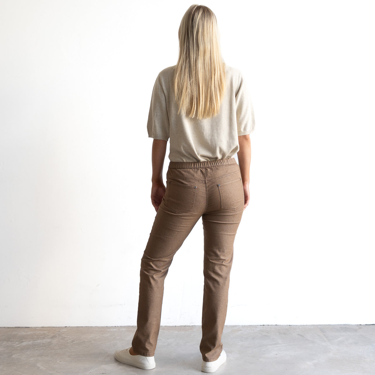 Stretch Denim Pants by Cafe Latte in Classic Colours