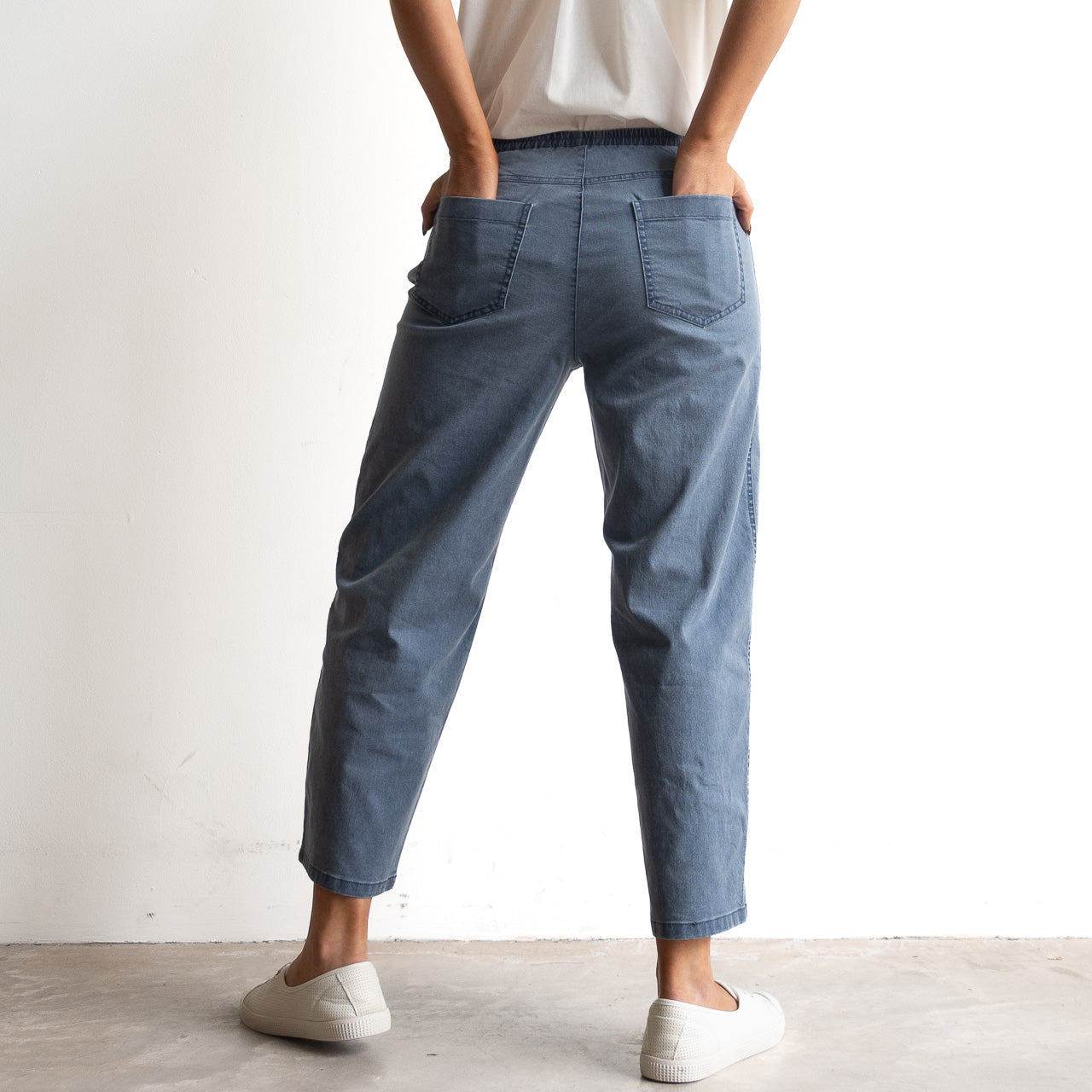 Stretch Denim Wide Leg Pants by Cafe Latte - Enzyme Wash