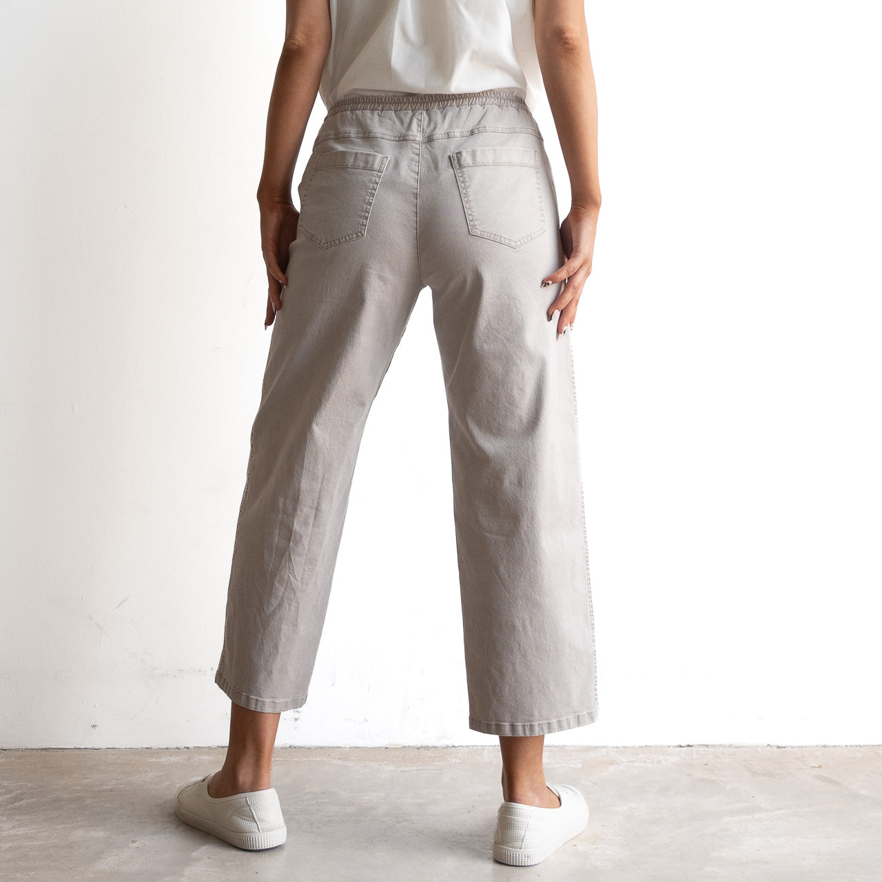 Stretch Denim Wide Leg Pants by Cafe Latte - Enzyme Wash