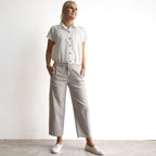 Stretch Denim Wide Leg Pants by Cafe Latte - Enzyme Wash