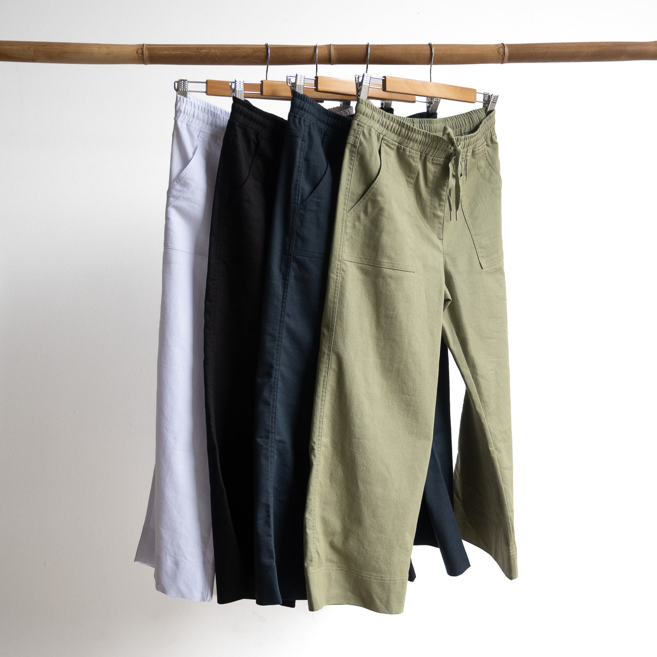 Stretch Denim Cuff Pants by Cafe Latte in Classic Colours