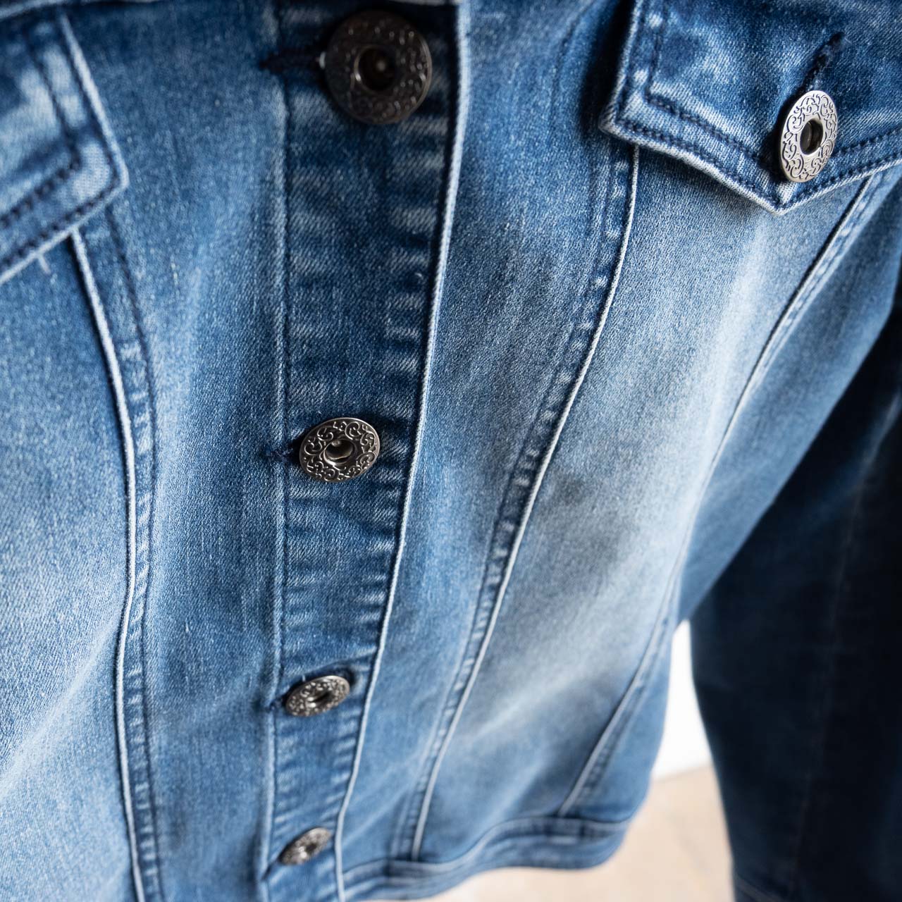 Stretch Denim Jacket by Cafe Latte