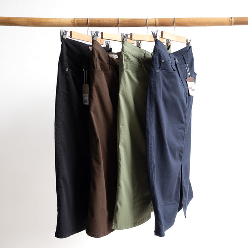 Stretch Denim Midi Skirt by Cafe Latte in Classic Colours