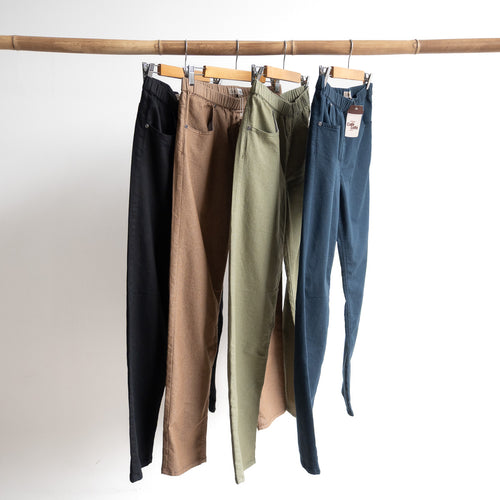 Stretch Denim Pants by Cafe Latte in Classic Colours