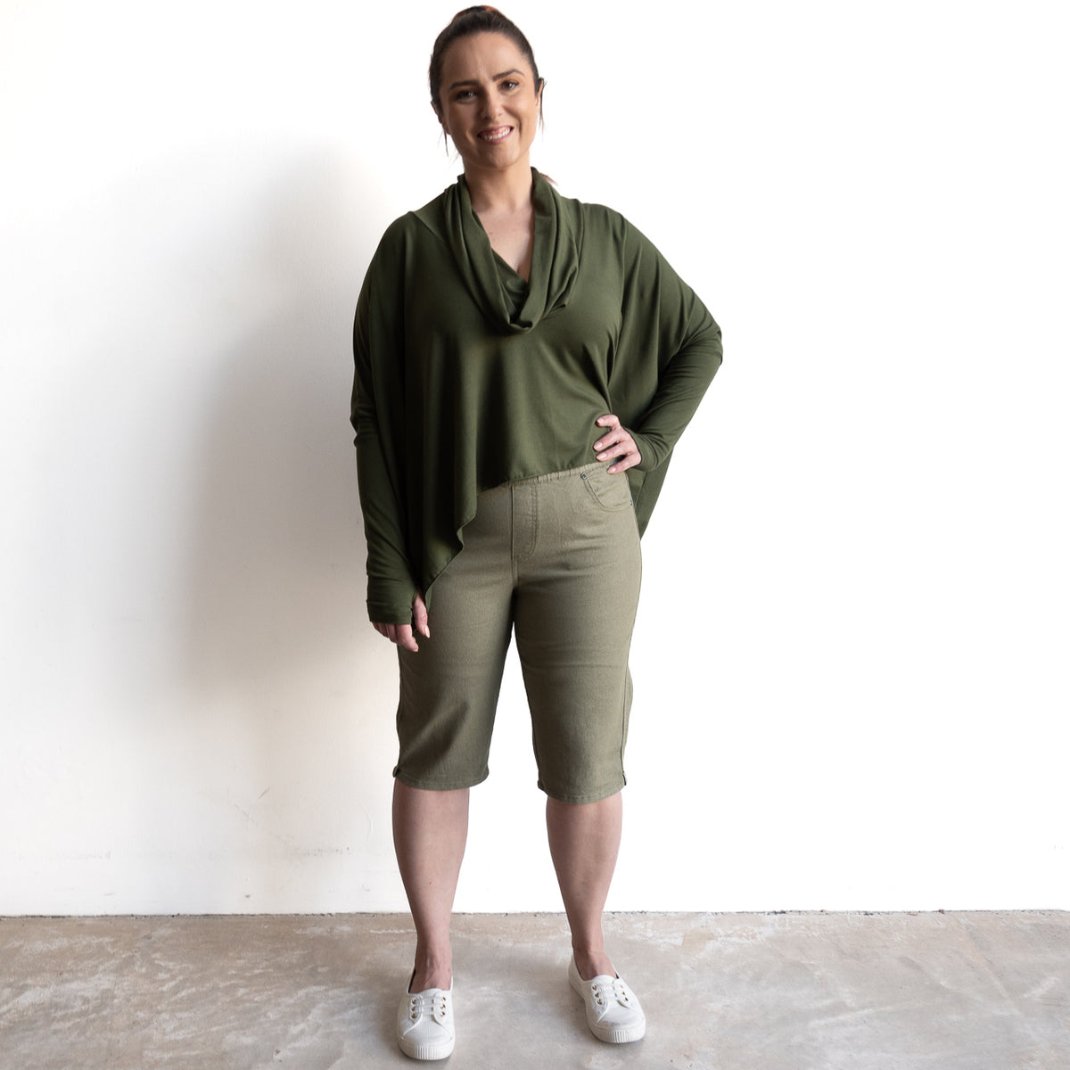 Stretch Denim Shorts by Cafe Latte in Classic Colours - CLW554