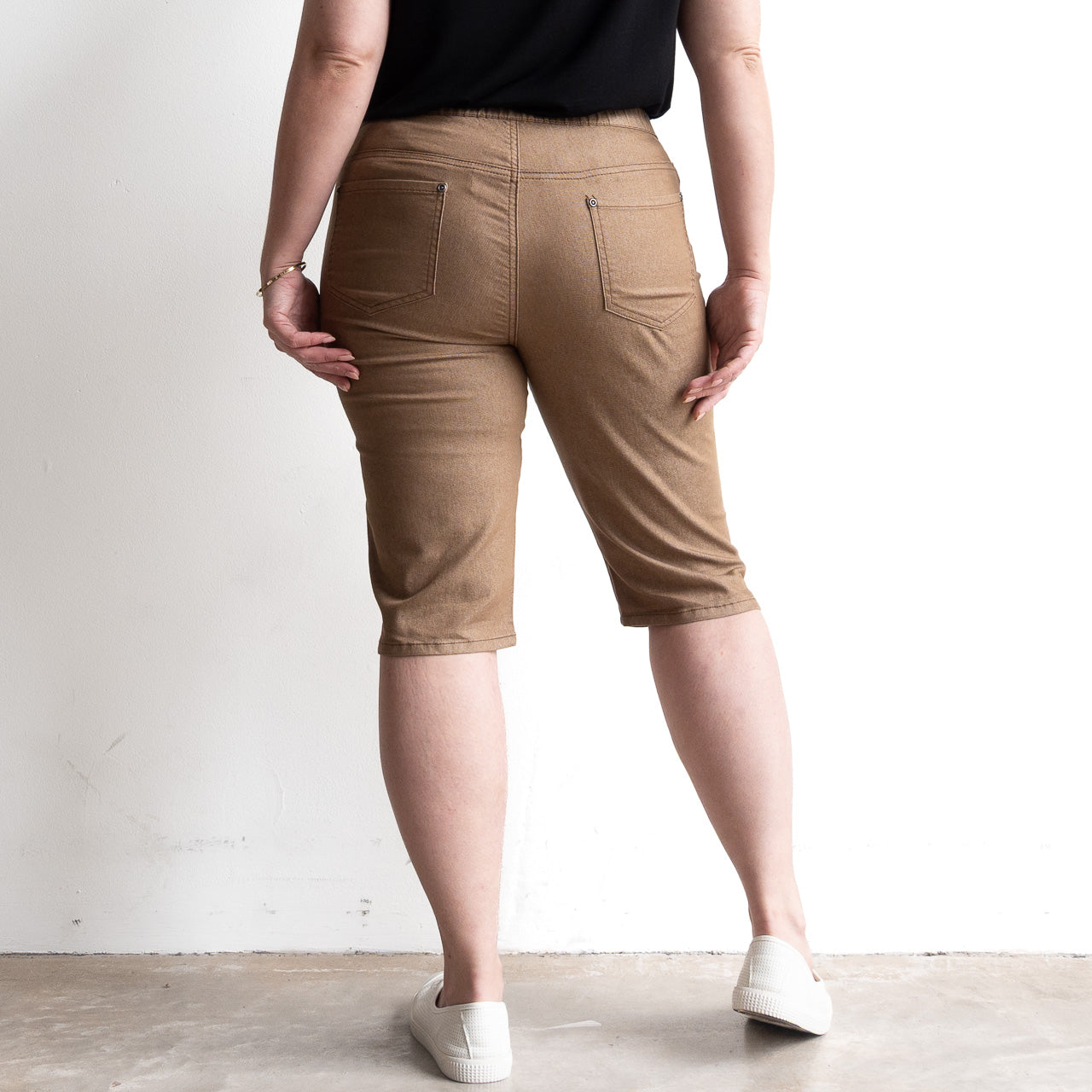 Stretch Denim Shorts by Cafe Latte in Classic Colours