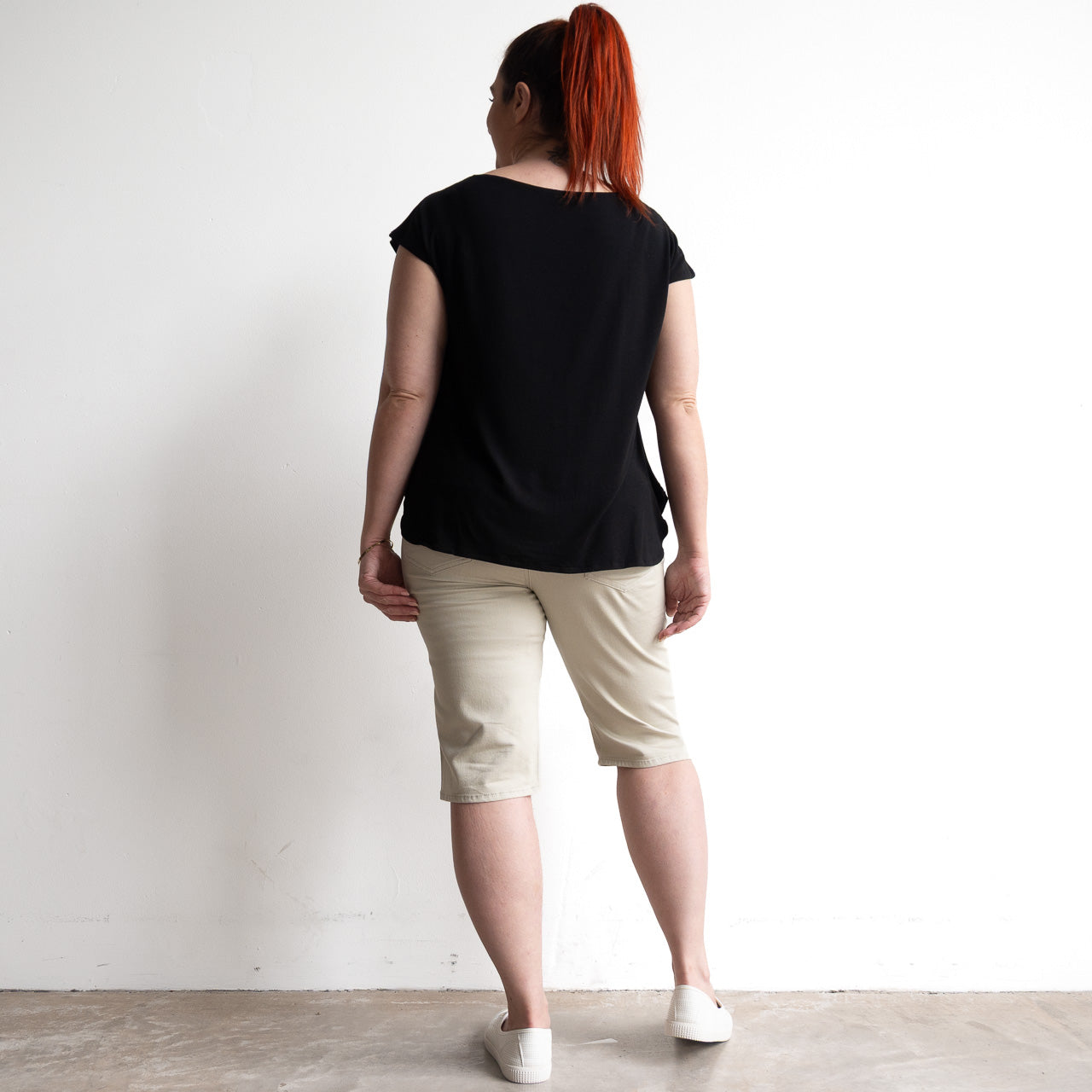 Stretch Denim Shorts by Cafe Latte in Classic Colours
