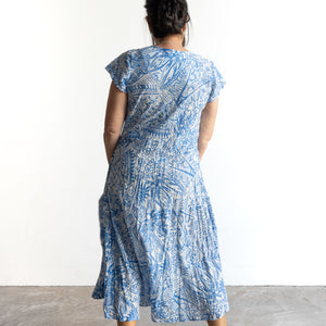 Sweet Bias Dress by Orientique Australia - Aksharay Blue - 40231