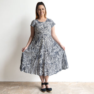 Sweet Bias Dress by Orientique Australia - Aksharay Navy - 40225