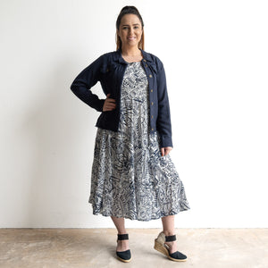 Sweet Bias Dress by Orientique Australia - Aksharay Navy - 40225