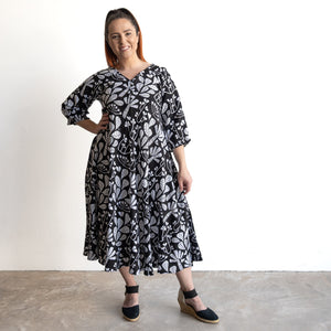 Swinging Midi Dress by Orientique Australia - Ayangue - 81375