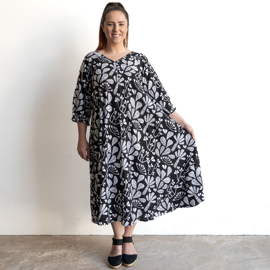 Swinging Midi Dress by Orientique Australia - Ayangue - 81375