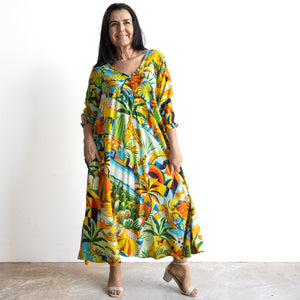 Swinging Midi Dress by Orientique Australia - Guatemala - 30169