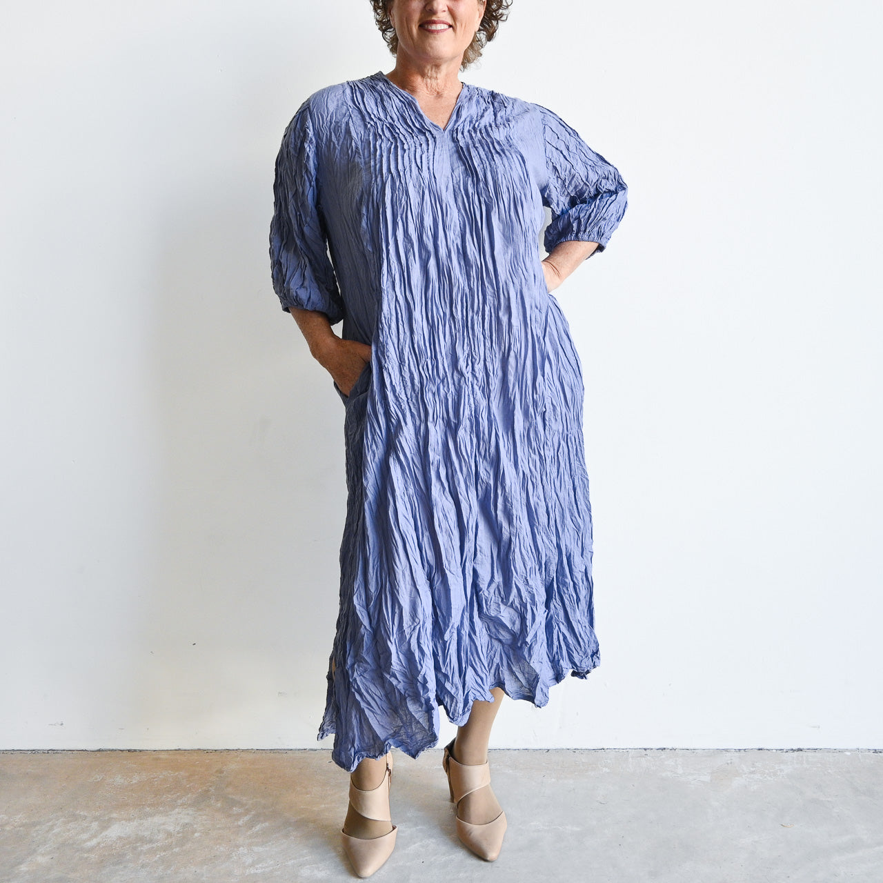 The Wanderer Tunic Dress - CharcoalBlue KOBOMO