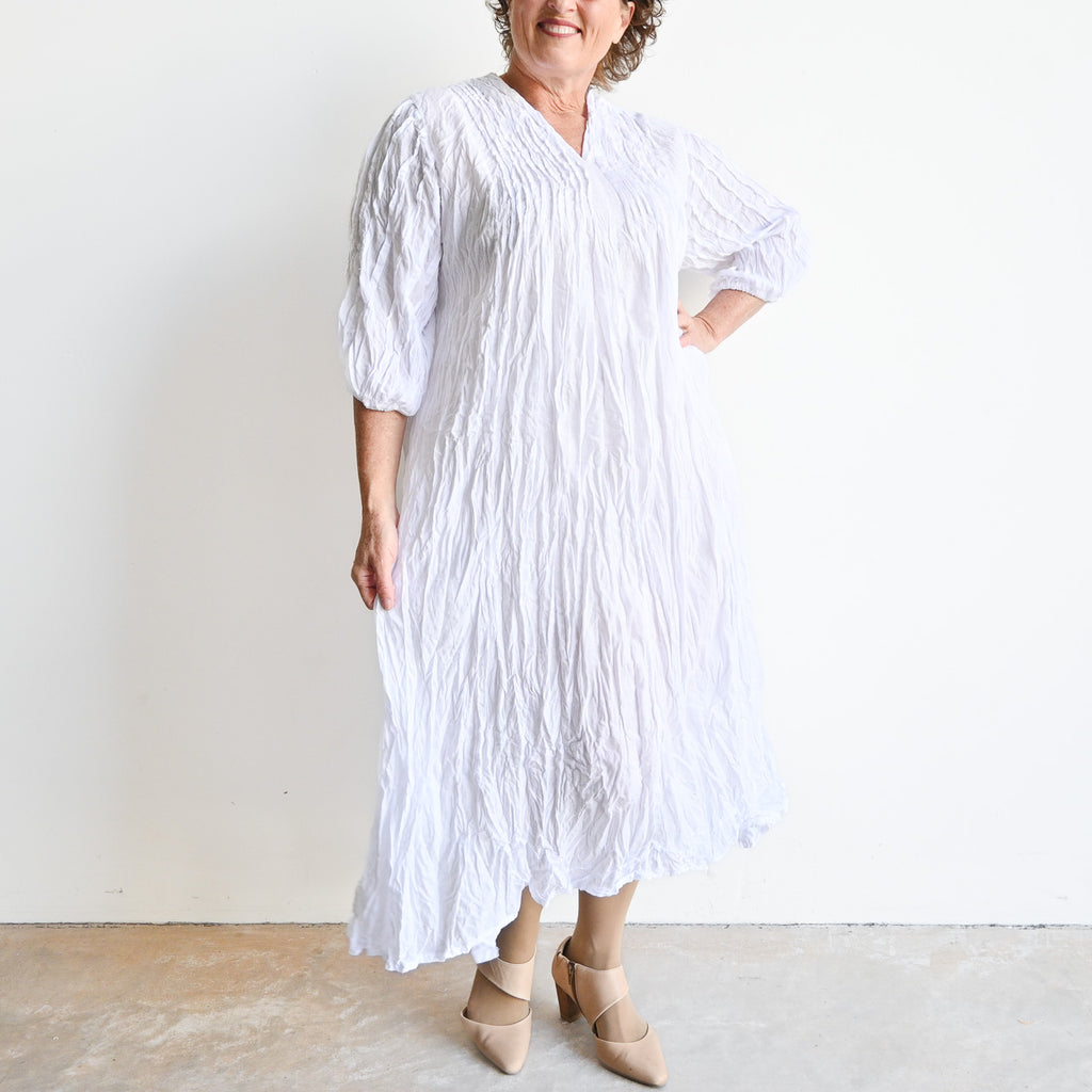 The Wanderer Tunic Dress - White KOBOMO