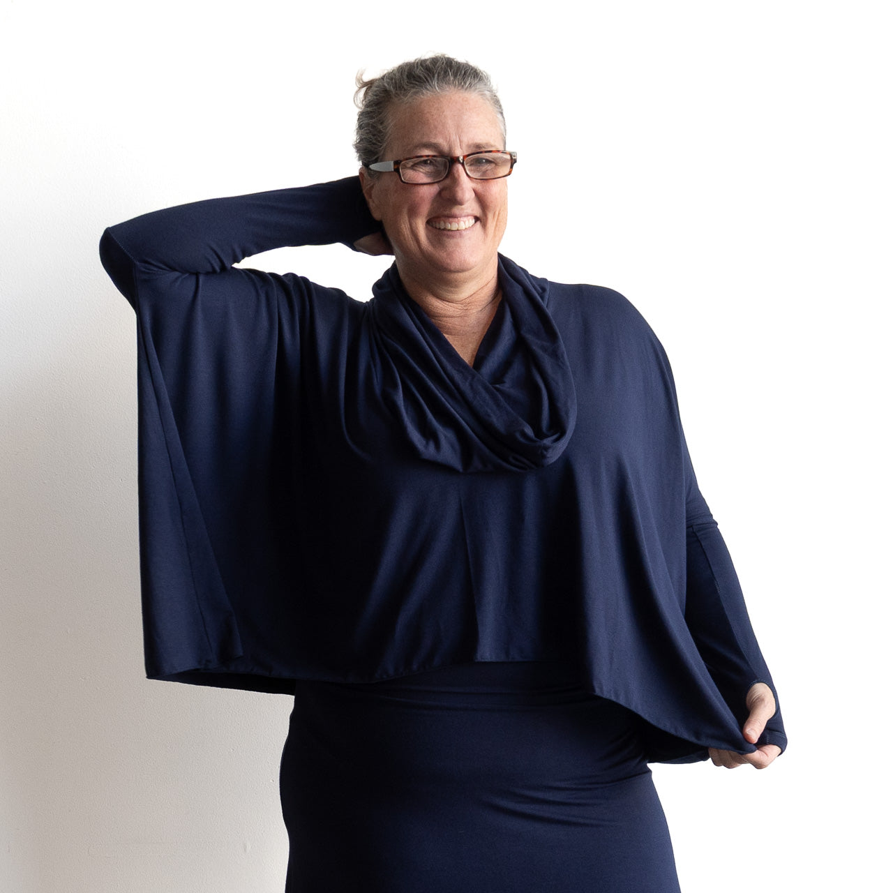 The Glider Poncho Tee by KOBOMO Bamboo - Cropped Length
