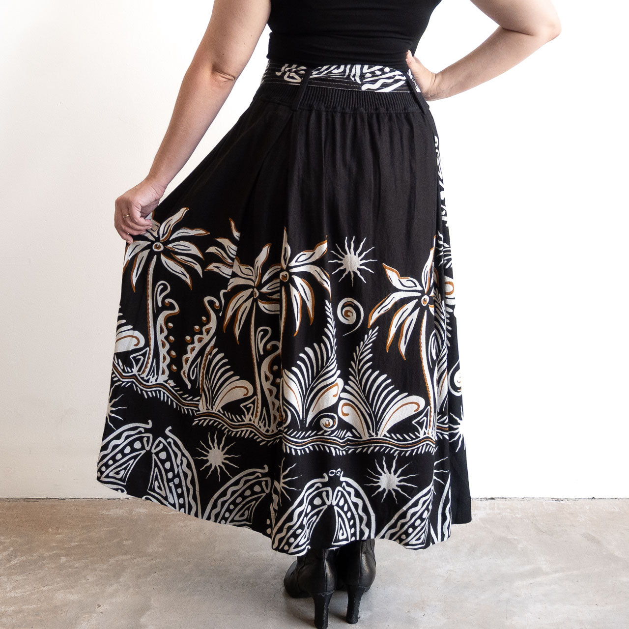 Tie Belt Maxi Skirt by Orientique Australia - Indus - 4541
