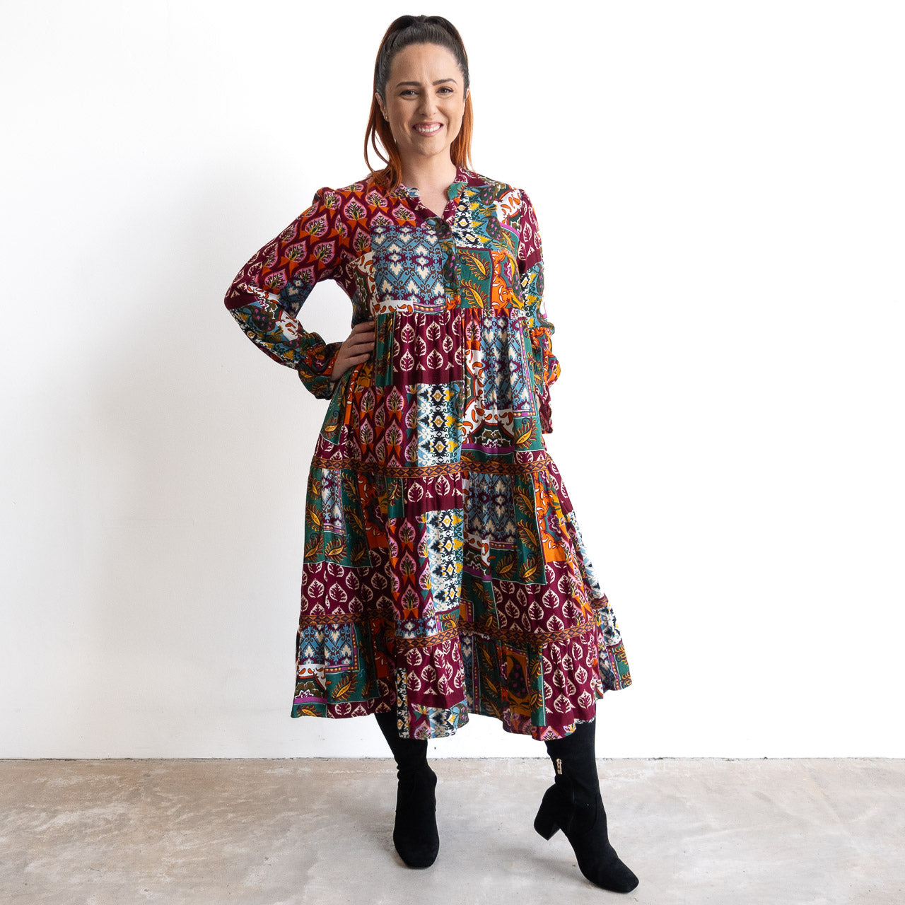 Tiered Midi Dress by Orientique - Prato - 61771