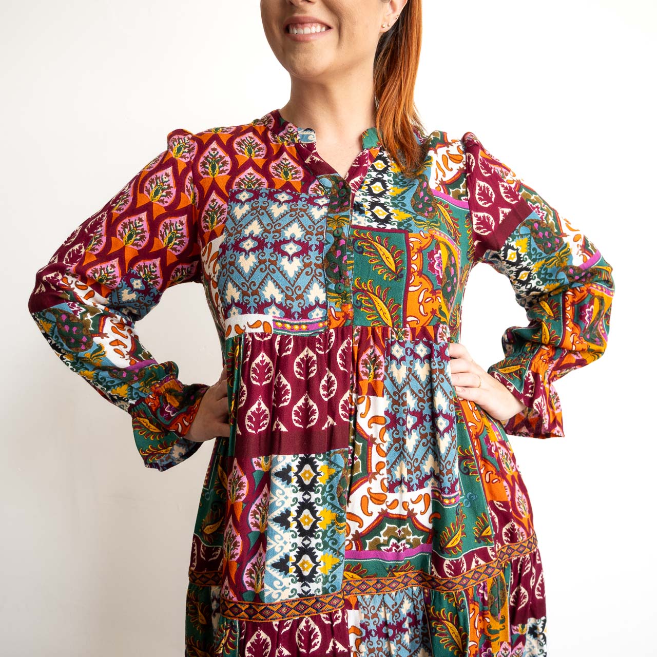 Tiered Midi Dress by Orientique - Prato - 61771