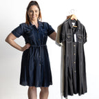 Top Stitch Safari Shirt Dress by Orientique Australia - 61765