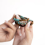 Trio Stone and Timber Stretch Bracelet Set