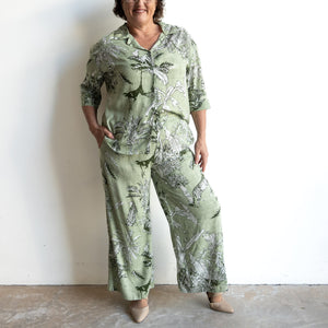 Two Piece Loungewear Pant Set - Safari Sage