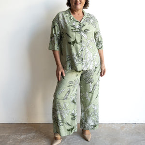 Two Piece Loungewear Pant Set - Safari Sage