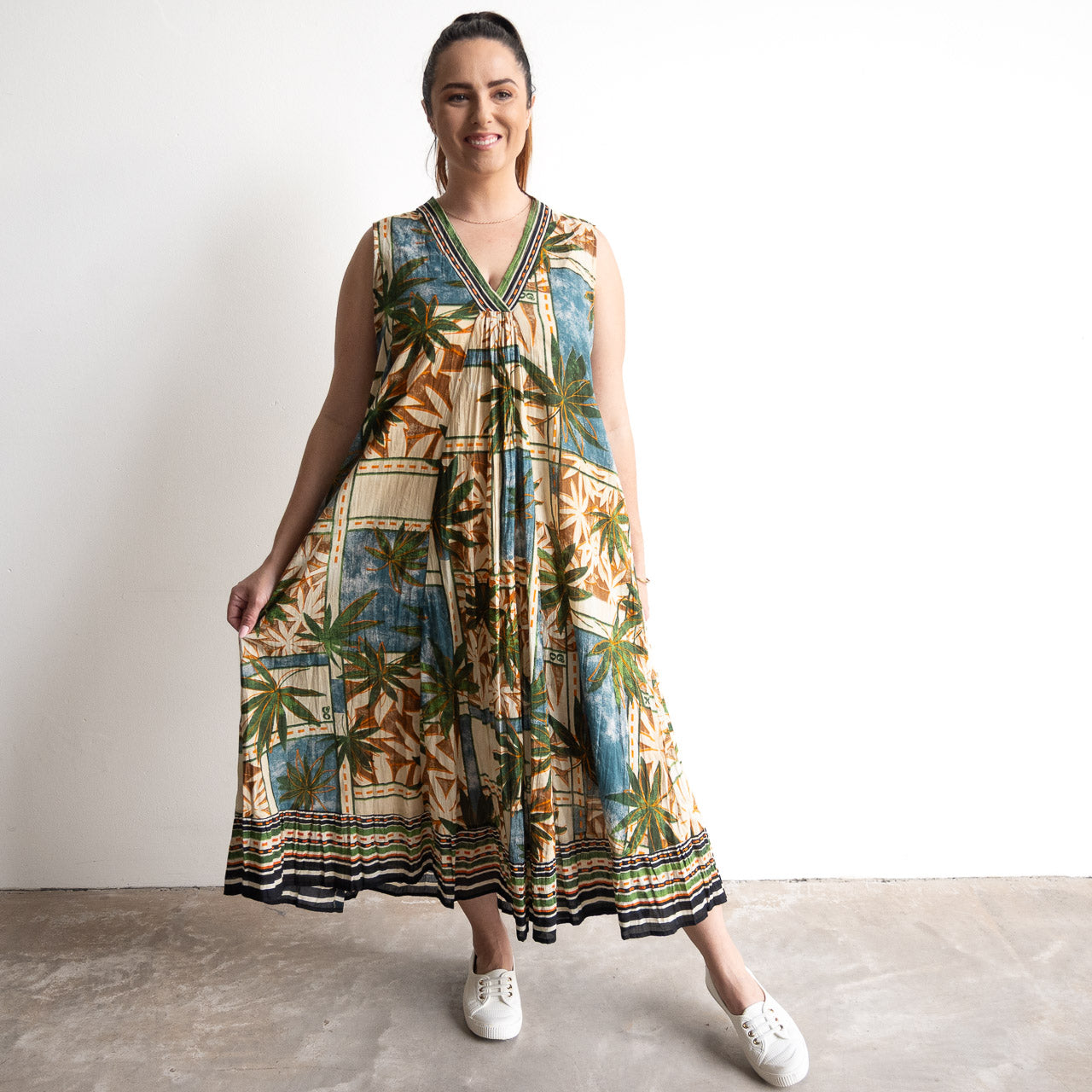 V-neck Midi Dress - Allard - 40300