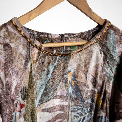 Velvet Balloon Sleeve Dress by Escape - Almasa - 31069