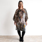 Velvet Balloon Sleeve Dress by Escape - Almasa - 31069