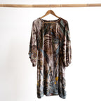 Velvet Balloon Sleeve Dress by Escape - Almasa - 31069