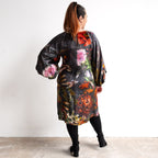 Velvet Balloon Sleeve Dress by Orientique - Maguana - 31076