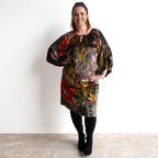 Velvet Balloon Sleeve Dress by Orientique - Maguana - 31076