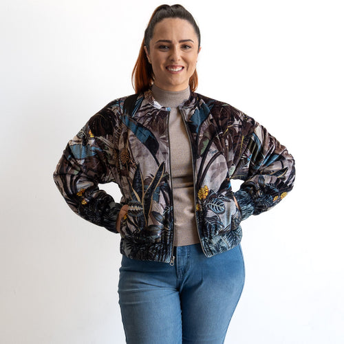 Velvet Bomber Jacket by Escape - Almasa - 62817