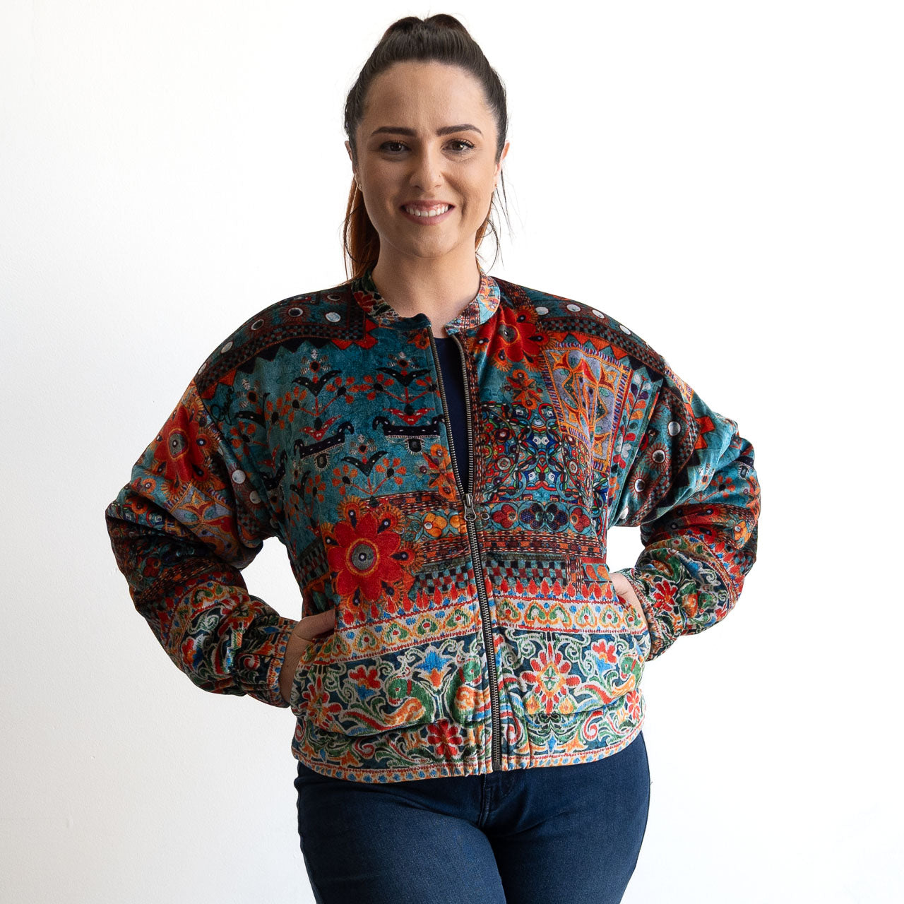 Velvet Bomber Jacket by Escape - Rabari - 62817