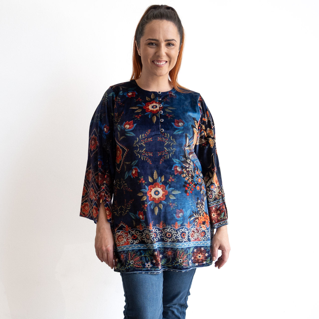 Velvet Tunic by Orientique - Embroidery - 82231