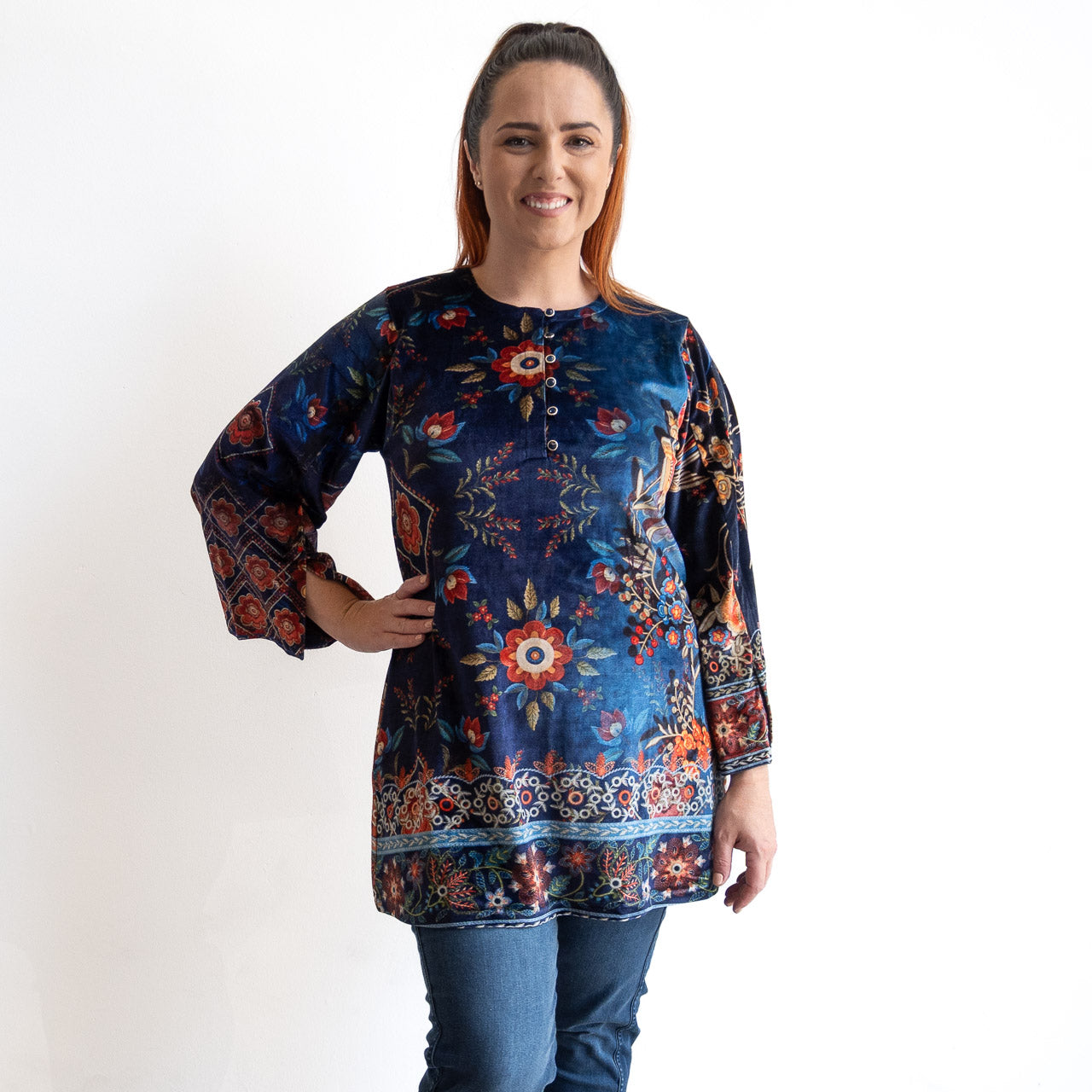 Velvet Tunic by Orientique - Embroidery - 82231