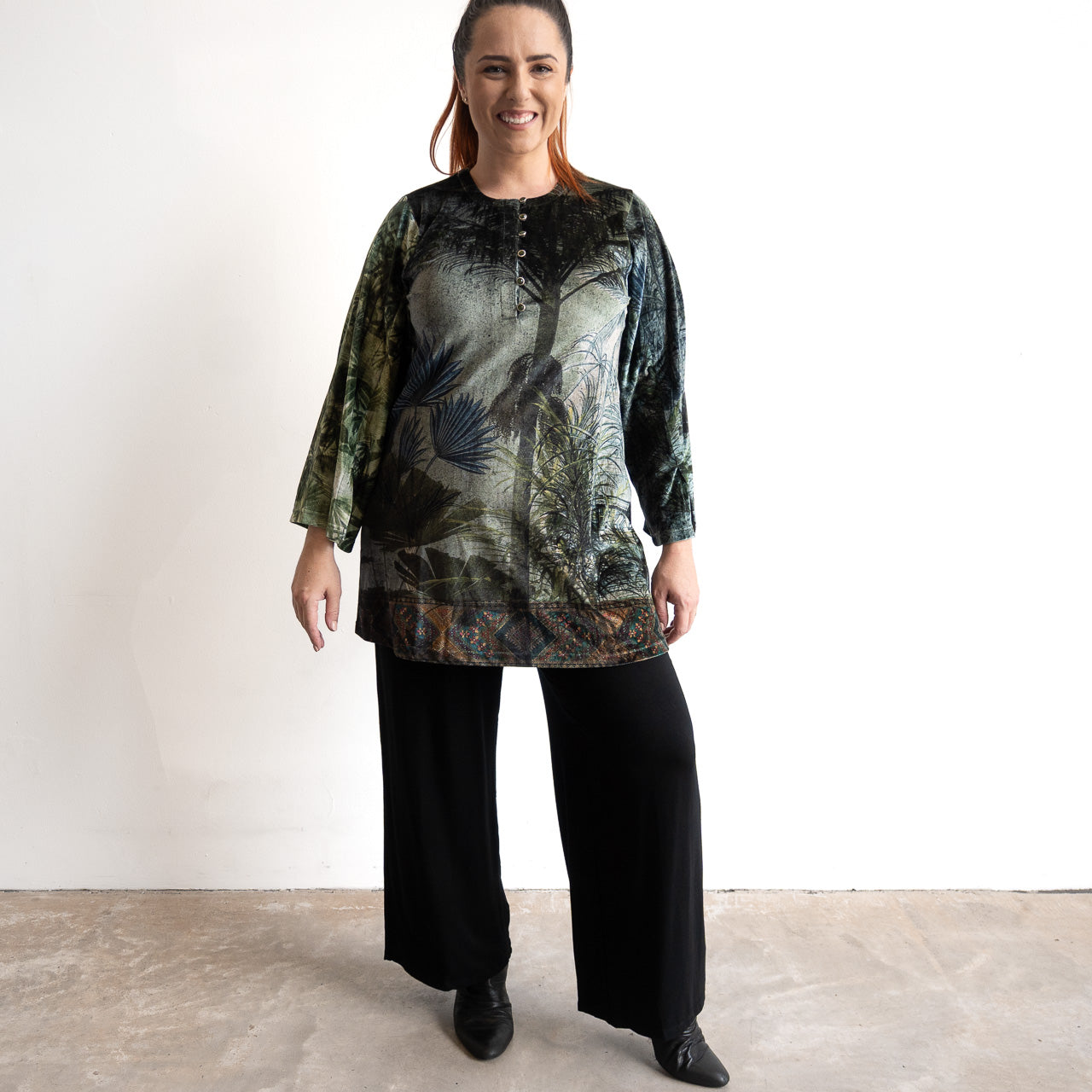 Velvet Tunic by Orientique - Tropical Jungle - 82231