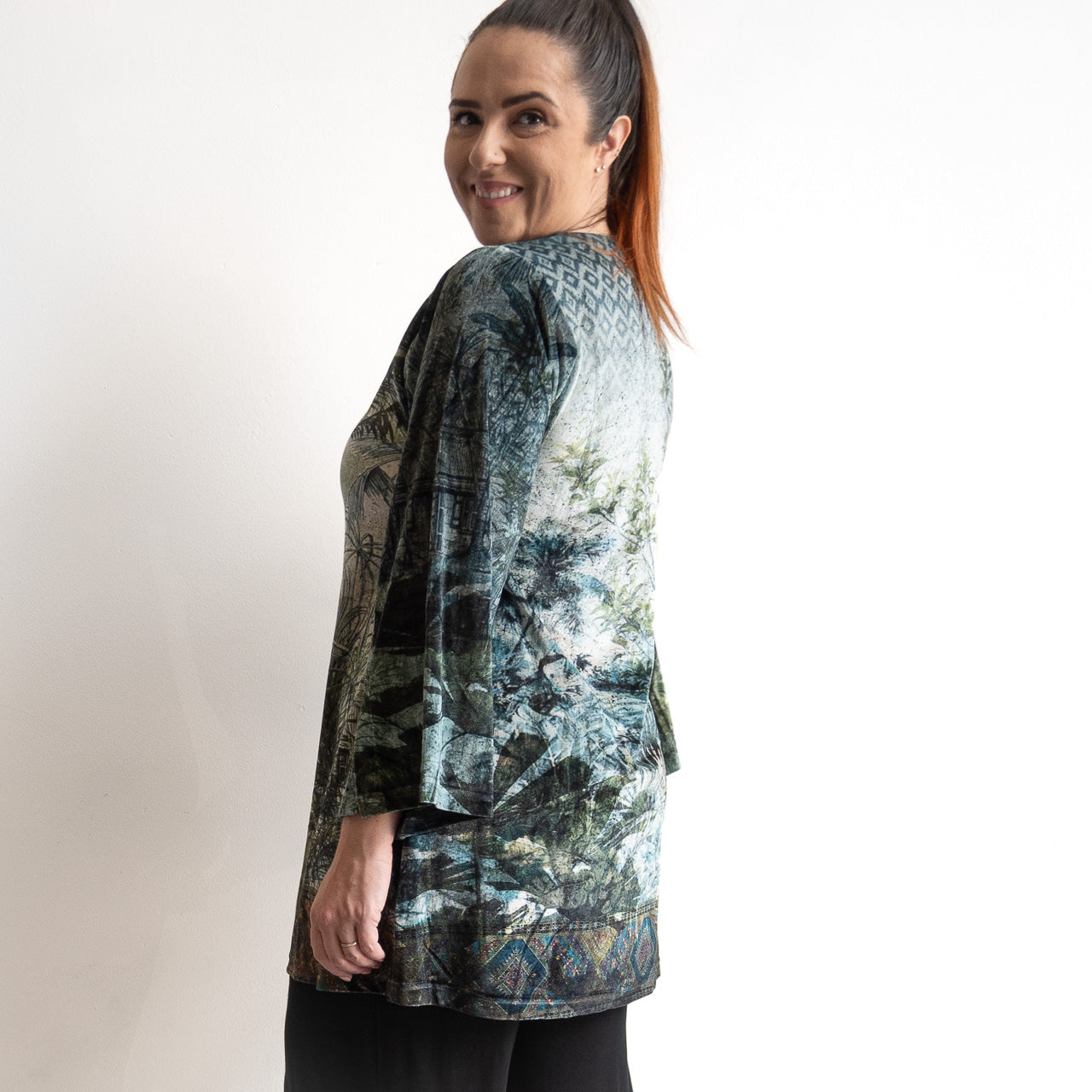 Velvet Tunic by Orientique - Tropical Jungle - 82231