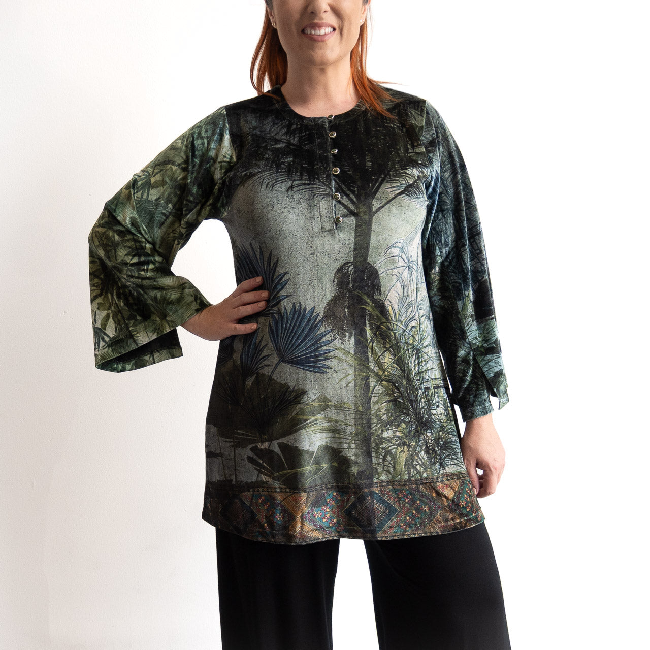 Velvet Tunic by Orientique - Tropical Jungle - 82231