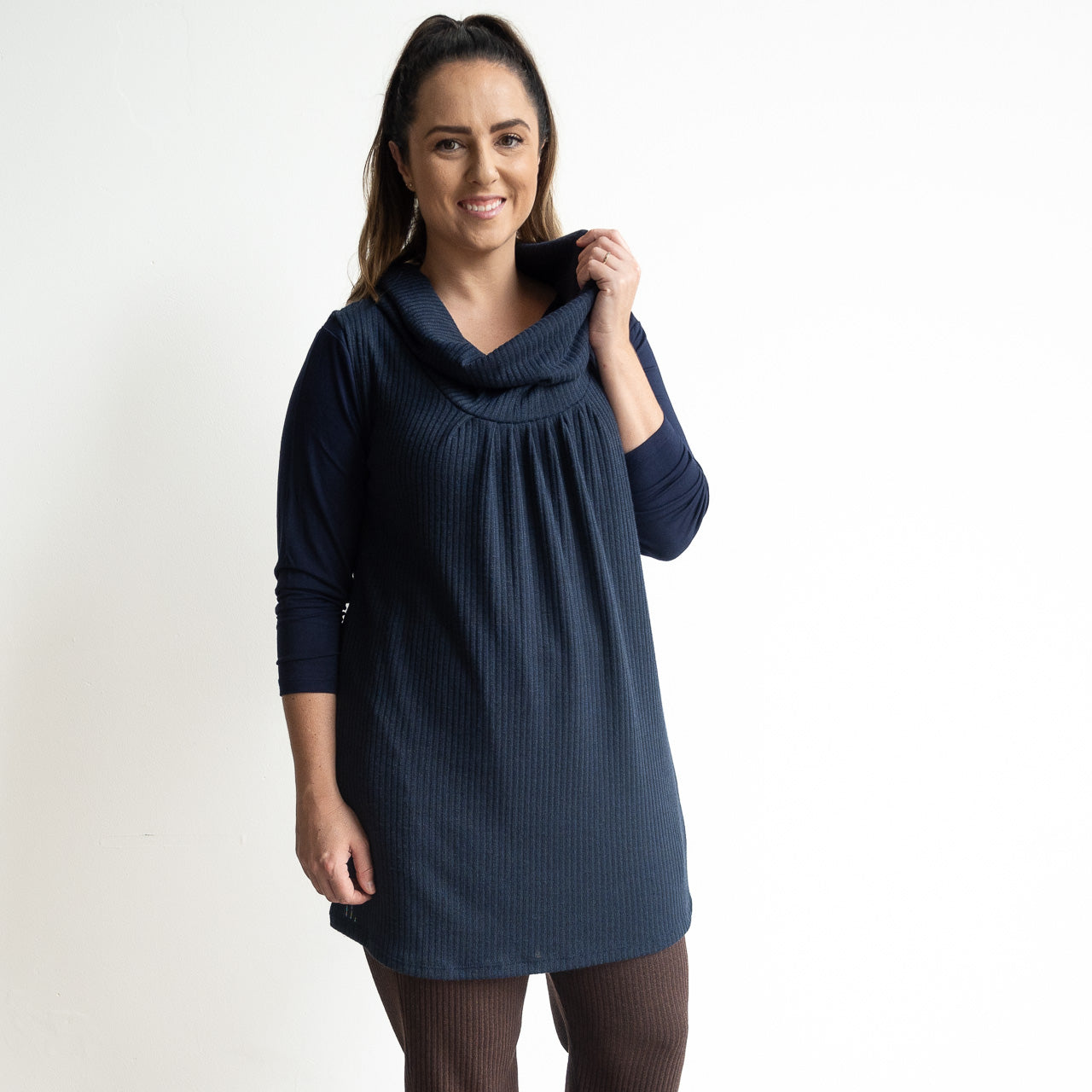 Versa Knit Cowl Tunic by KOBOMO