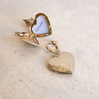 Vintage Heart Charm Locket Earrings
