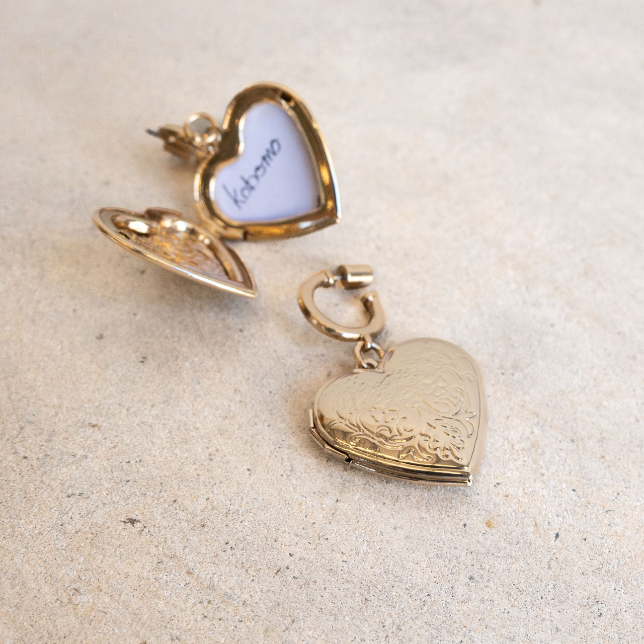 Vintage Heart Charm Locket Earrings