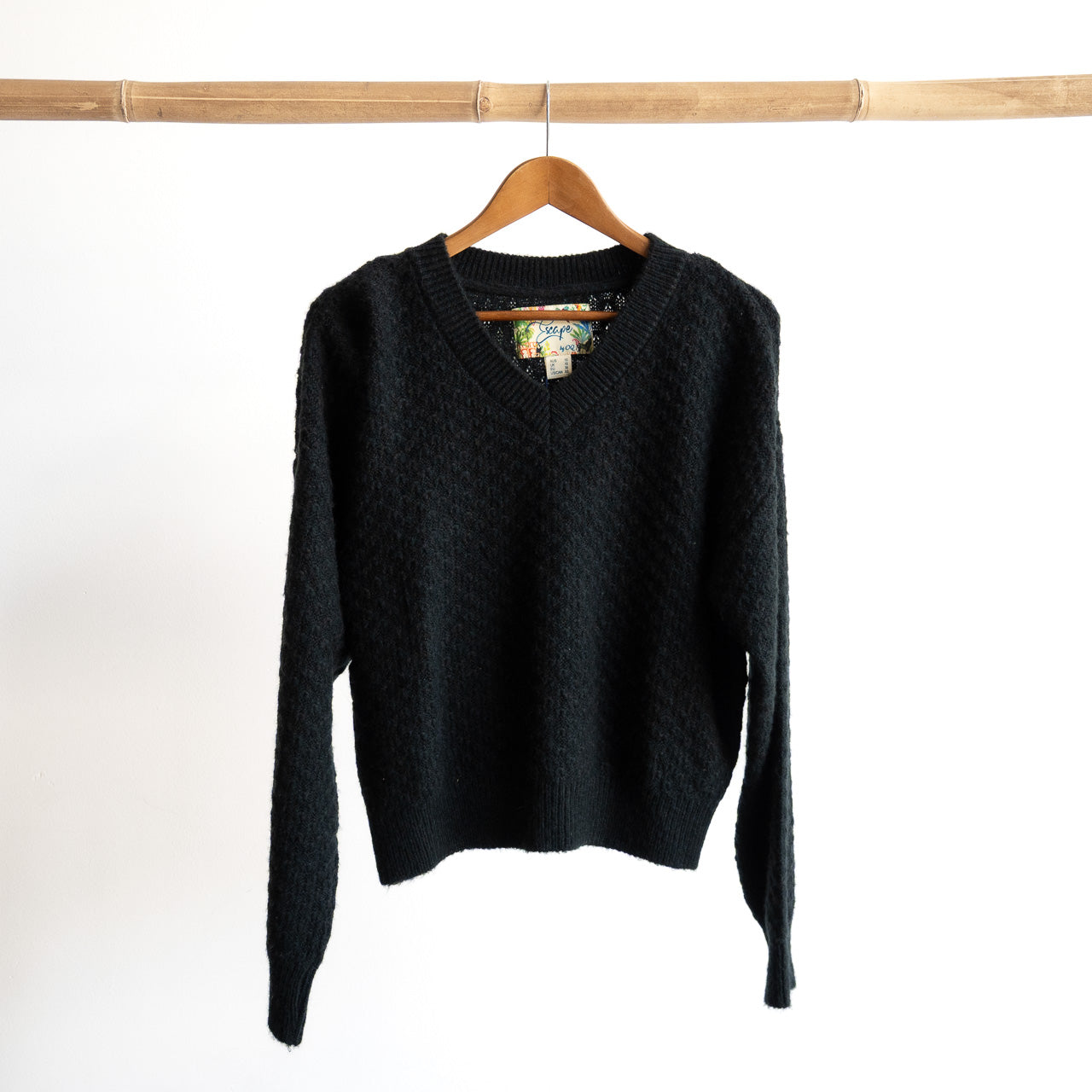 Waffle Knit V-Neck Jumper by Escape - 1350