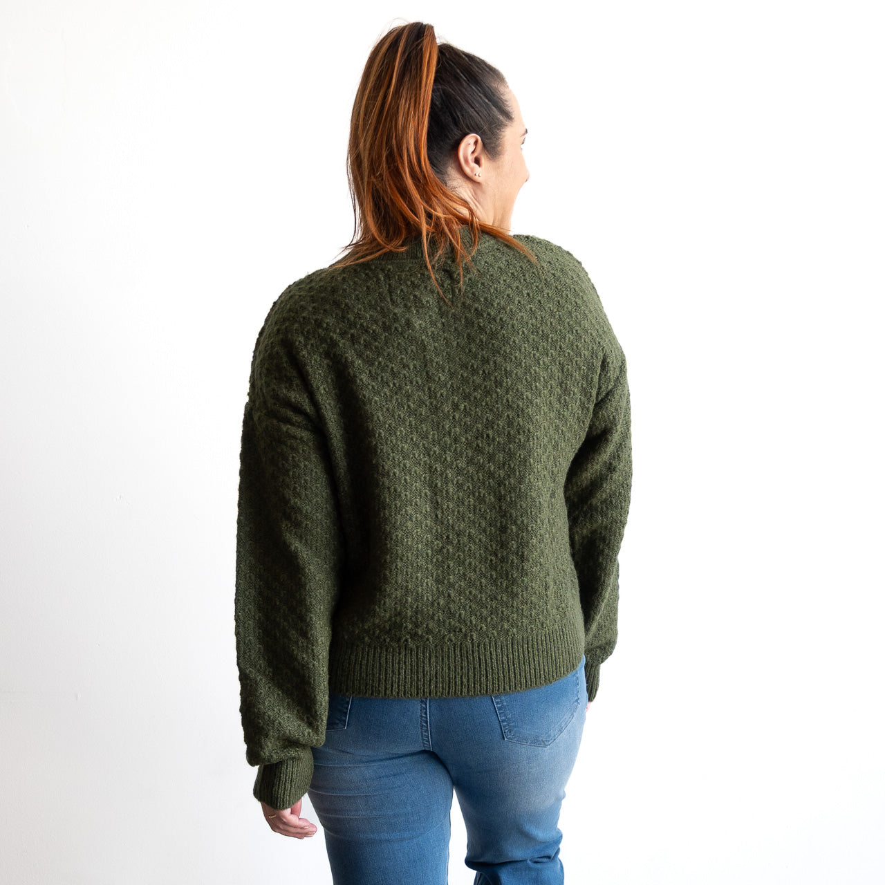 Waffle Knit V-Neck Jumper by Escape - 1350
