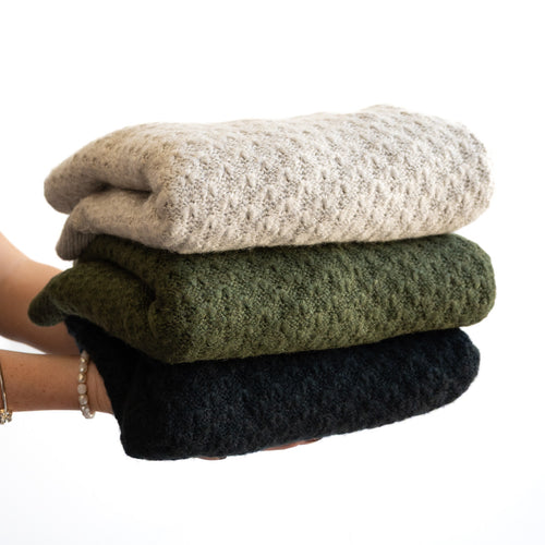 Waffle Knit V-Neck Jumper by Escape - 1350